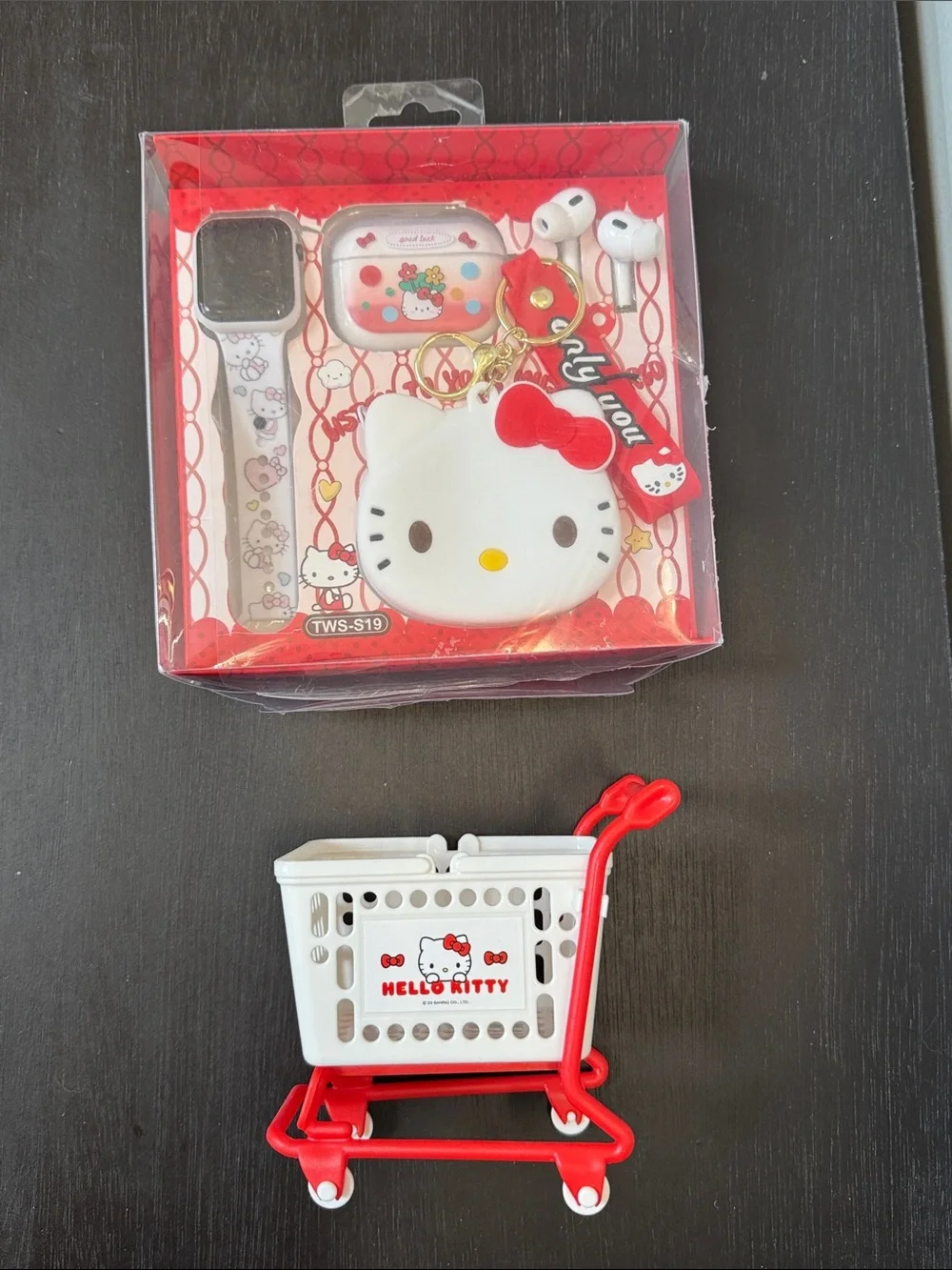 Hello Kitty Earbuds, Watch Band & Cute Case Gift Set
